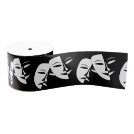 Comedy Tragedy Black and White Theater Maske Ripsband