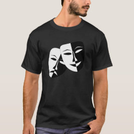 Comedy Tragedy Black and White Theater Maske T-Shirt