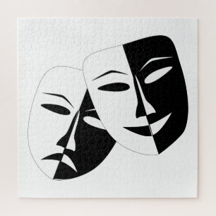 Comedy/Tragedy Black and White Theatre Maske Puzzle