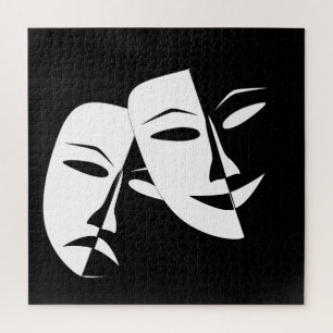 Comedy/Tragedy Black and White Theatre Maske Puzzle