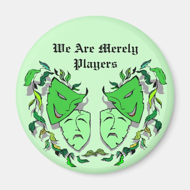 COMEDY & TRAGEDY DRAMA MASKS THEATER Magnet (Vorne)