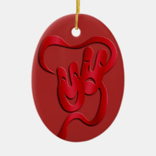 Comedy Tragedy Drama Theater Weihnachtsfeier Keramik Ornament