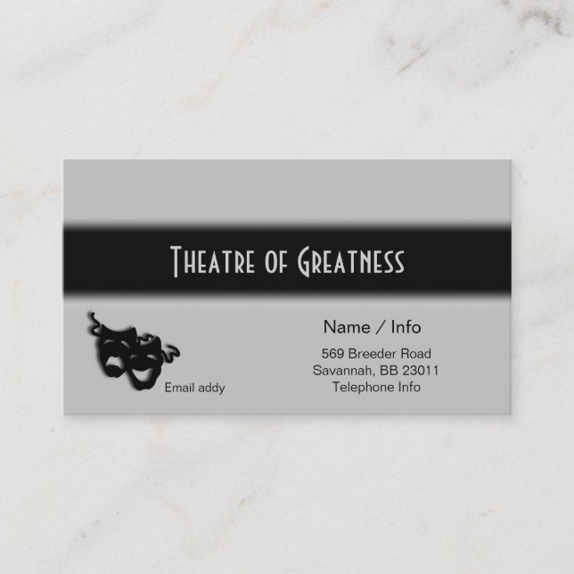 Comedy Tragedy Griechisch Black Mask Business Card Visitenkarte (Vorderseite)