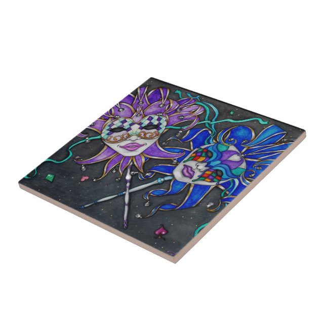 Comedy/Tragedy Jester Masks Fliese (Seite)