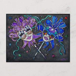 Comedy/Tragedy Jester Masks Postkarte