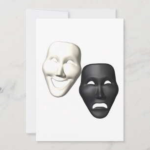 Comedy-Tragedy-Masken Einladung