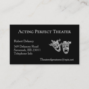 Comedy Tragedy Masken Theater Business Card Visitenkarte