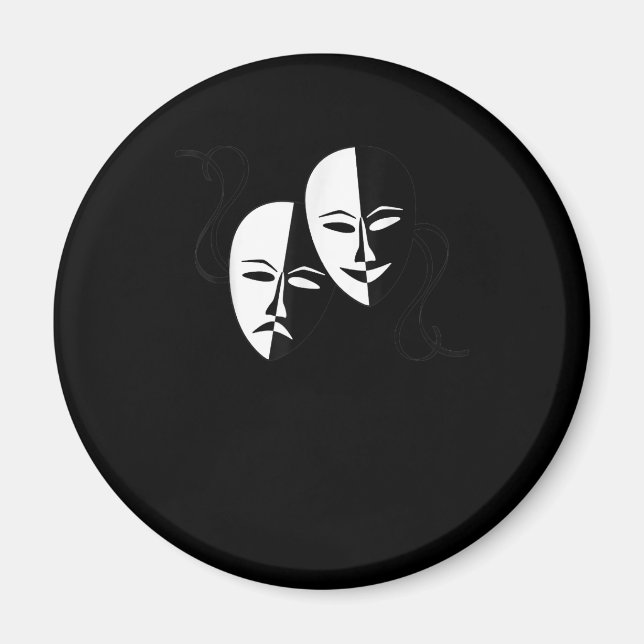 Comedy Tragedy Masks Schauspieler Geschenk Magnet (Vorne)