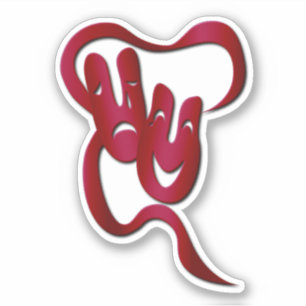 Comedy Tragedy Red Theater Mask Aufkleber