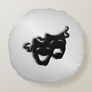 Comedy Tragedy Silver Theater Masken Rundes Kissen