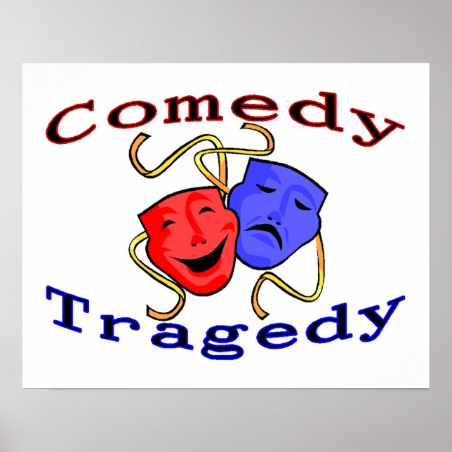 Comedy Tragedy Theater Masken Poster (Vorne)