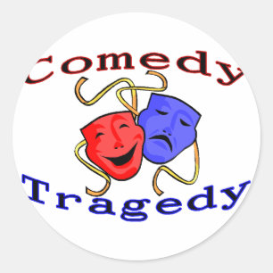 Comedy Tragedy Theater Masken Runder Aufkleber