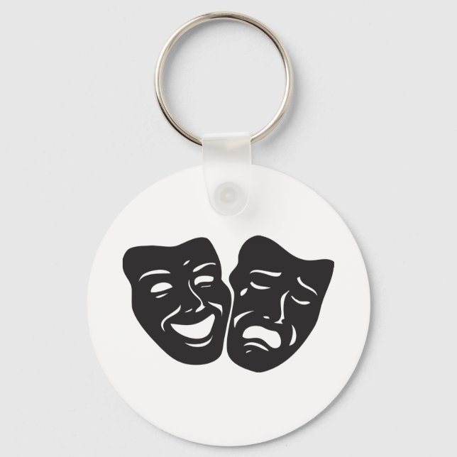 Comedy Tragedy Theater Masken Schlüsselanhänger (Vorderseite)