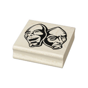 Comedy Tragedy Theater Maskerade Stillleben Gummistempel