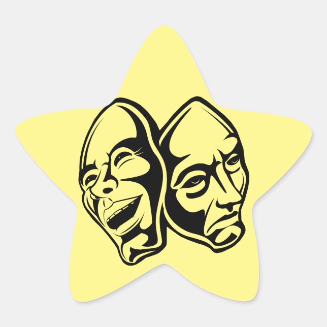 Comedy Tragedy Theater Maskerade Stillleben Stern-Aufkleber (Vorderseite)