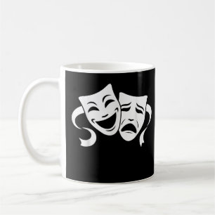 Comedy & Tragedy Theater Weiße Masken Funny Men Wo Kaffeetasse