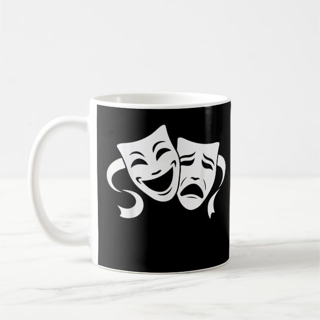 Comedy & Tragedy Theater Weiße Masken Funny Men Wo Kaffeetasse (Links)