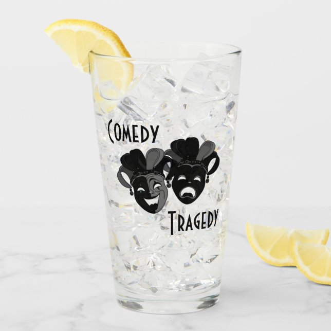 Comedy und das Tragedy Theater Jester Masks Glas (Vorderseite Ice)