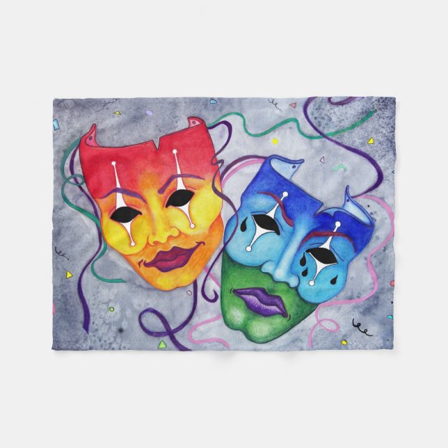 Comedy und Tragedy Blanket Fleecedecke (Vorderseite (Horizontal))