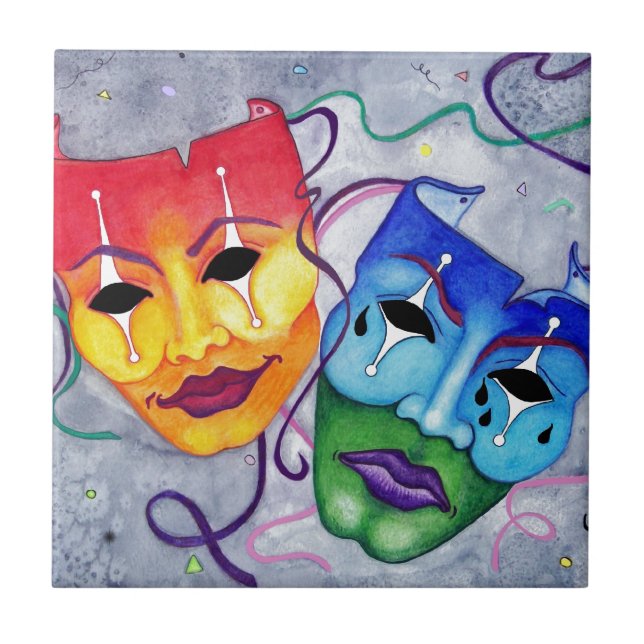 Comedy und Tragedy Fliese (Vorderseite)