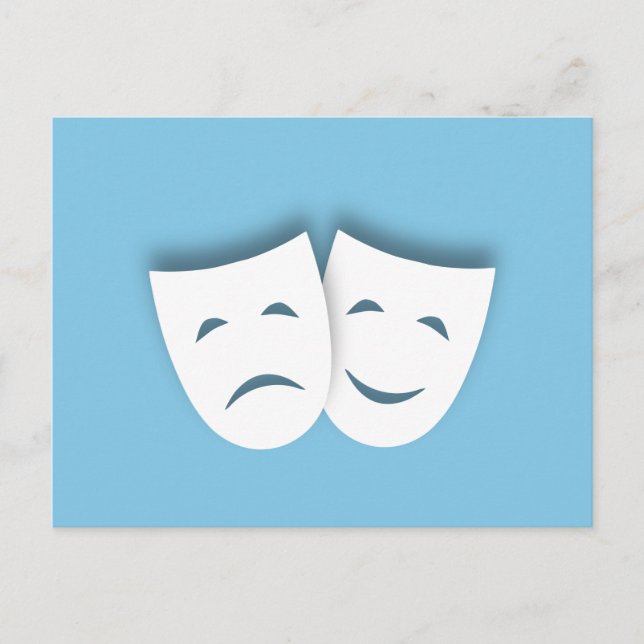 Comedy und Tragedy-Masken Postkarte (Vorderseite)