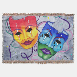 Comedy und Tragedy Masks Blanket Decke
