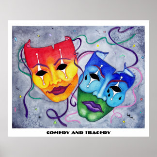 Comedy und Tragedy Print Poster