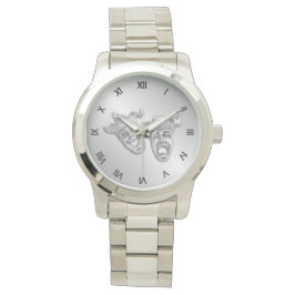 Comedy und Tragedy Silver Theater Römische Zahlen Armbanduhr