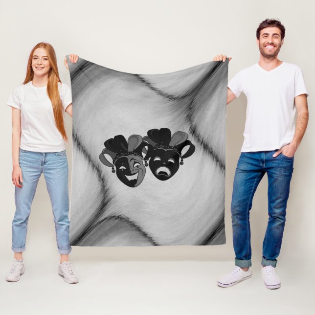 Comedy und Tragedy Theater Jester Masks Silver Fleecedecke (Beispiel)