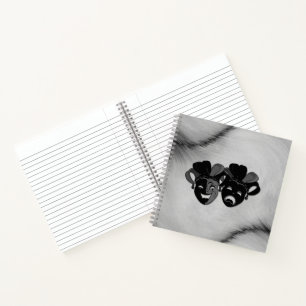 Comedy und Tragedy Theater Jester Masks Silver Notizbuch