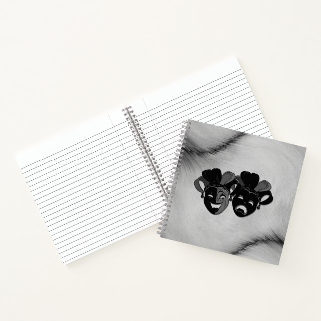 Comedy und Tragedy Theater Jester Masks Silver Notizbuch (Innenseite)