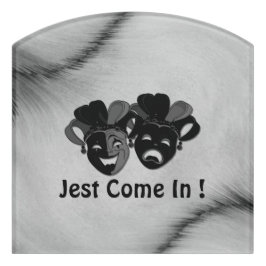 Comedy und Tragedy Theater Jester Masks Silver Türschild