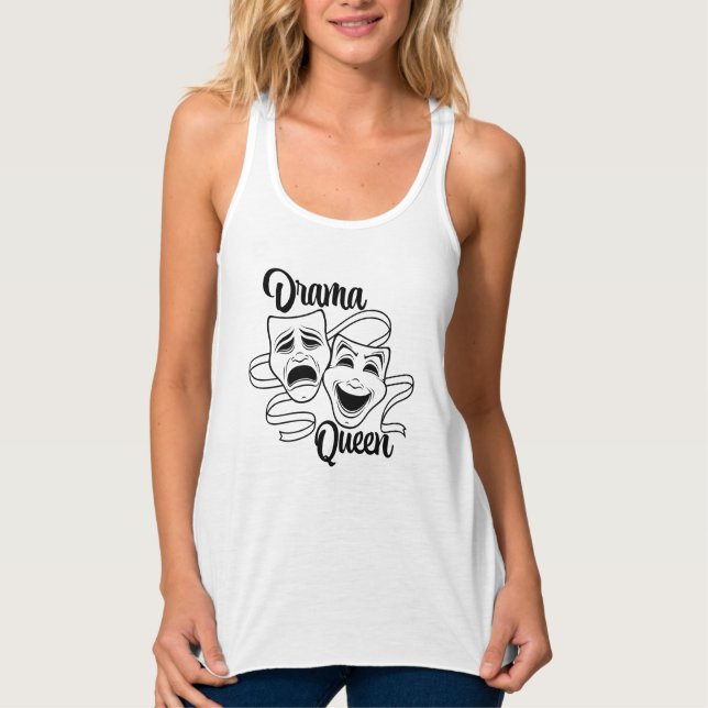 Comedy und Tragedy Theater Masken Drama Königin Bl Tank Top (Vorderseite)