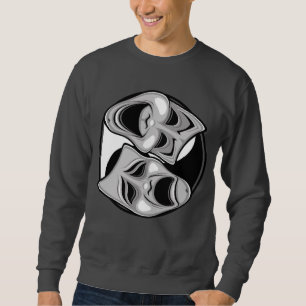 Comedy und Tragedy Theater Masken Yin Yang Design Sweatshirt