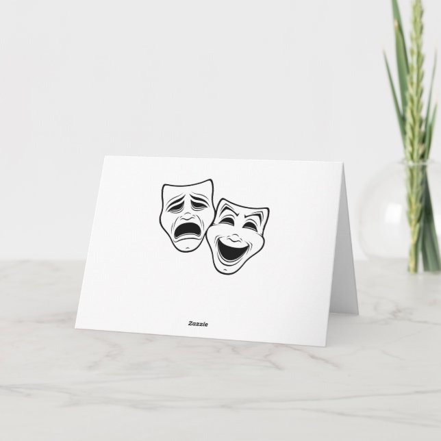 Comedy und Tragedy Theater maskieren Schwarze Lini Karte (Rückseite)