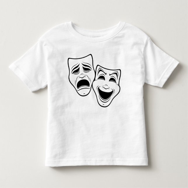 Comedy und Tragedy Theater maskieren Schwarze Lini Kleinkind T-shirt (Vorderseite)