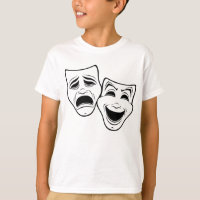 Comedy und Tragedy Theater maskieren Schwarze Lini