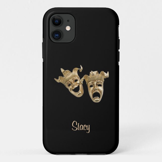 Comedy und Tragedy Unique Theater Monogram Case-Mate iPhone Hülle (Rückseite)