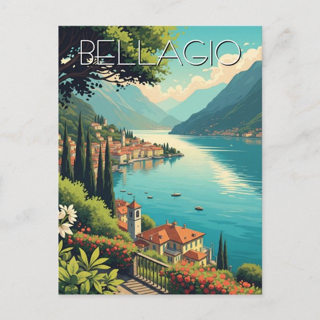 Comer Bellagio Italien Postkarte (Vorderseite)