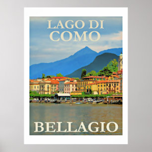 Comer See, Bellagio, Italien Poster