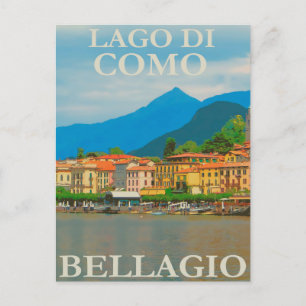 Comer See, Bellagio, Italien Vintage Reise Postkarte