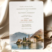 Comer See Italien Hochzeit in Urlaubsort Einladung