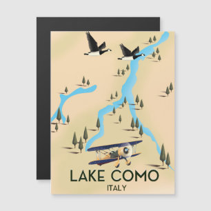 Comer See Italien Karte Reiseplakat