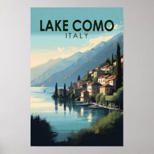 Comer See Italien Reise Kunst Vintage Poster