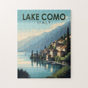 Comer See Italien Reise Kunst Vintage Puzzle