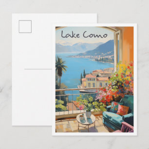 Comer See Italien Reise Postkarte