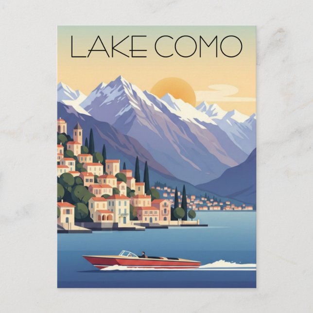 Comer See Italien Reise Postkarte (Vorderseite)