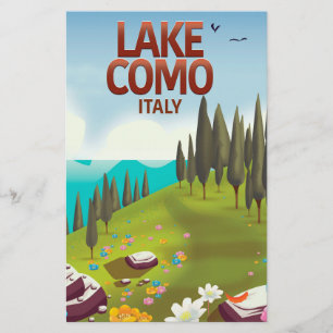 Comer See Italien Reise-Postkarte. Briefpapier