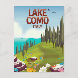 Comer See Italien Reise-Postkarte. Postkarte