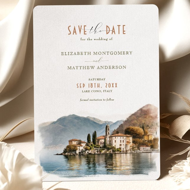 Comer See Italien Save the Date Zielort Einladung (Von Creator hochgeladen)